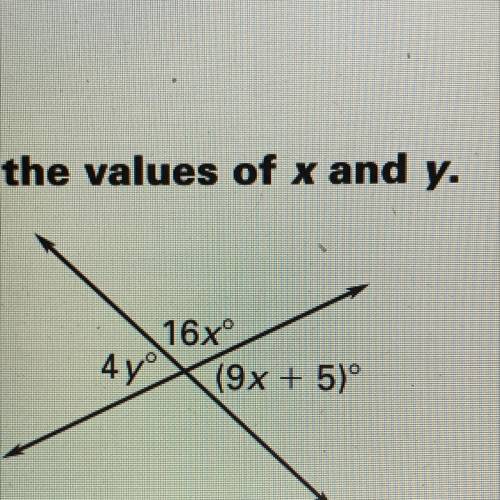 Find the values of x and y.
help please work has to be shown ..