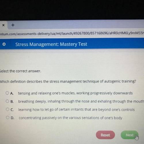* psychology *

Please helppppp
which definition describes the stress management technique of auto