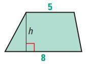 What is the height of the trapezoid if the Area = 26 un²?