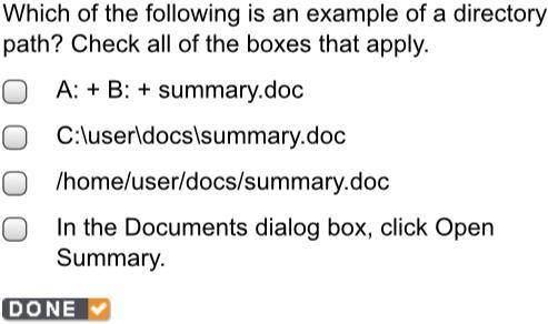 Which of the following is an example of a directory path? Check all of the boxes that apply.