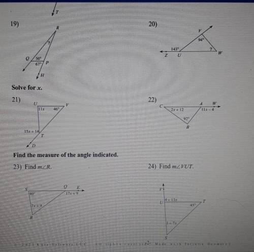 can someone please help me out with the triangles , please provide an explanation along with your a