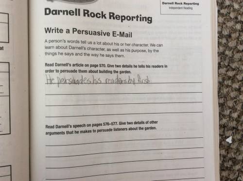 Darnell’s Rock reporting: Read Darnell’s article on page 570. Give 2 details he tells his readers i