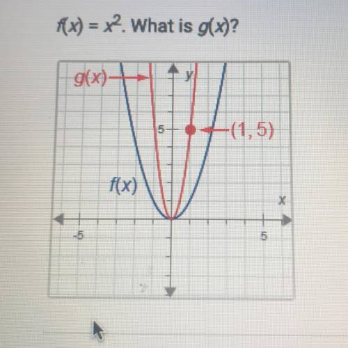 F(x) = x2. What is g(x)?

A. g(x) = 5x^2
B. g(x) = (5x)^2
O c. g(x) = 1/5x²
D. g(x) = 25x2