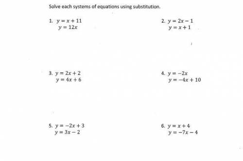Solving systems of equations using substitution with both equations in y=mx+b

PLZ HELP ME PLZZZ