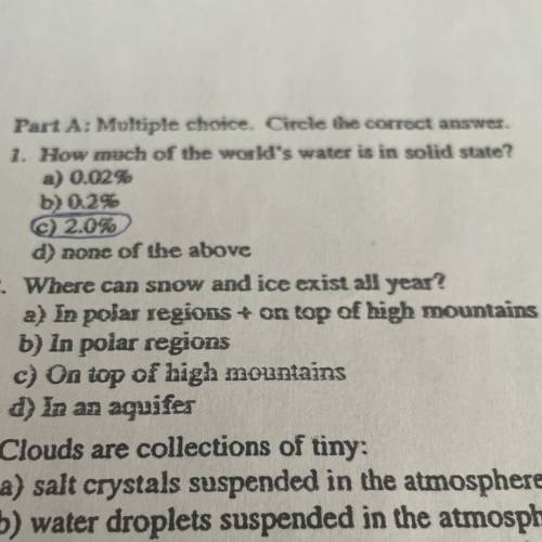 Where can snow and ice exist all year? Multiple choice!