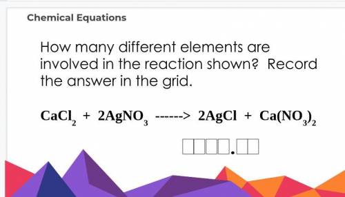 How many different elements are involved in the reaction shown? Record the answer in the grid. Plz