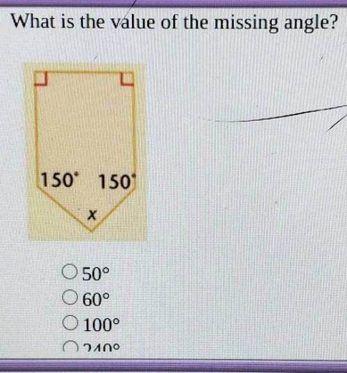 Help me pls the possible answers are 50⁰ 60⁰ 100⁰ and 240⁰​