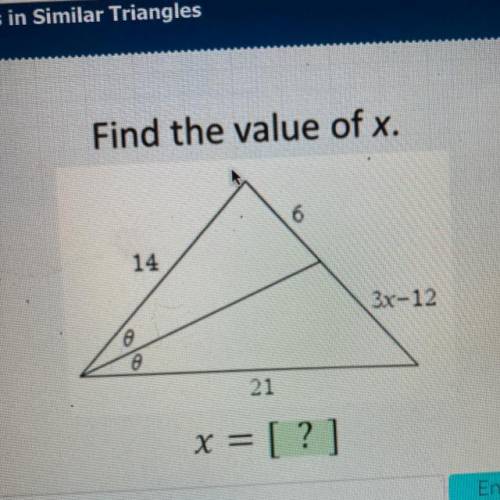 Please help me if you can! 
Find the value of x