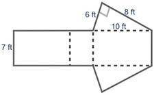 Use a net to find the surface area of the right triangular prism shown below:

198 square feet
216