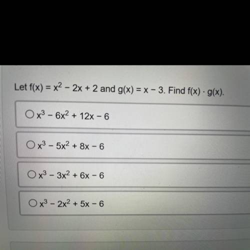 Let f(x) = 2x squared - 2x + 2 and g(x) = x - 3. Find f(x) times g(x)