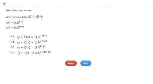 Which function defines (f divided by g)(x)