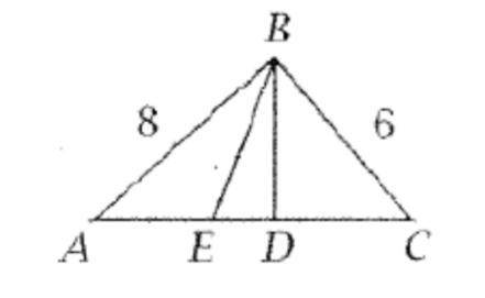In the figure, 4ABC is a right triangle with right angle at B. BD is

altitude of 4ABC, and BE is