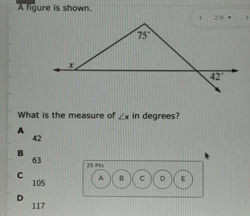 What is the measure if the angle x in degrees​