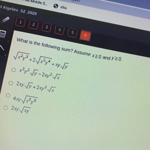 What is the following sum? Assume x20 and Y20.
√x²y3 +2./x²74 + xy ſy