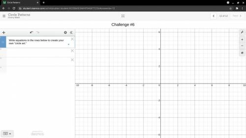 Write equations in the rows below to create your own circle art.