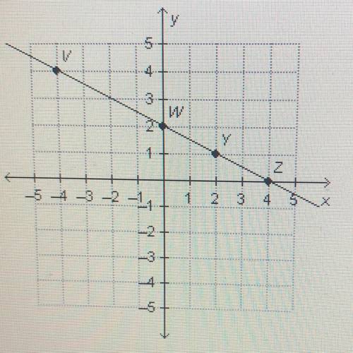 Which point on the graph represents the y-intercept?
V
W
Y
Z