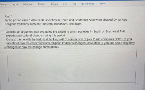 Develop an argument that evaluates the extent to which societies in South or Southeast Asia experie