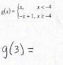 Evaluate The piecewise function: