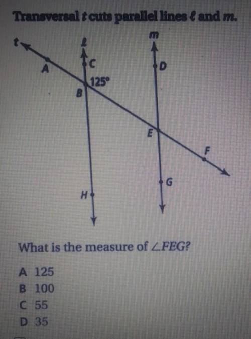 What is the measure of angle FEG​