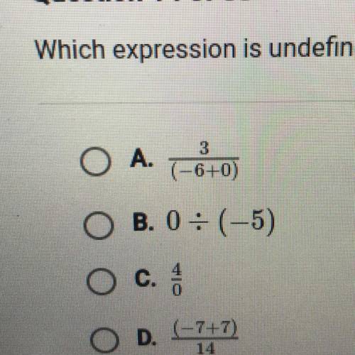 Which expression is undefined?