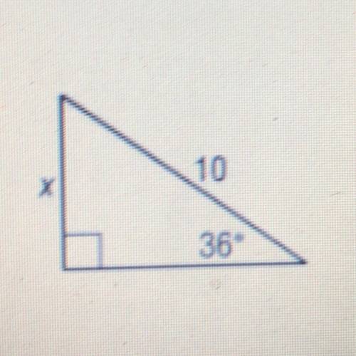 Find x to the nearest tenth. Please help if I don’t pass this I fail the class!!