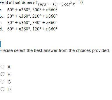 Find all solutions of cos x -sqrt = 0.