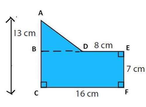 Find the area of the composite figure. Remember you can decompose into more basic shapes and then