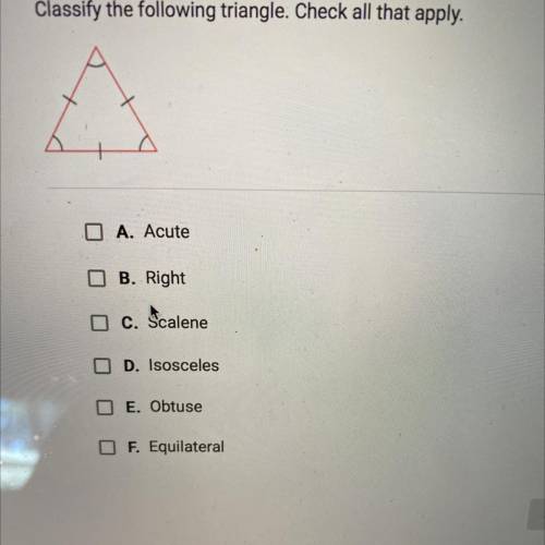Classify the following triangle. Check all that apply