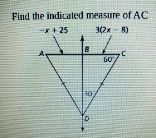 Find the indicated measure of AC ​