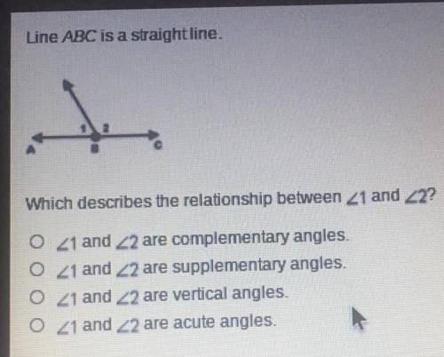 Line ABC is a straight line
