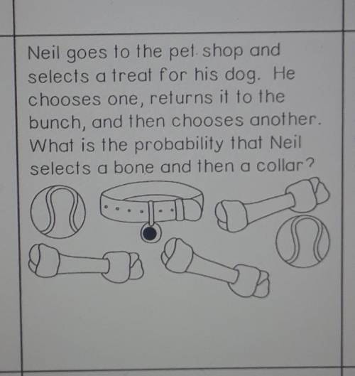 Neil goes to the pet shop and selects a treat for his dog. He chooses one, returns it to the bunch,