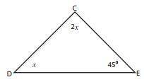 Solve for x in the following figure and choose the appropriate result.