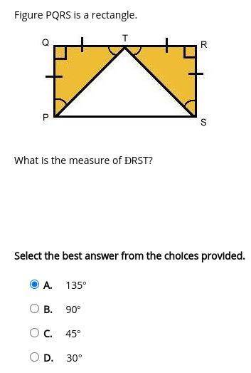What is the measure of ÐRST?