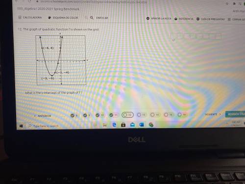 What is the y-intercept of the graph of f ?