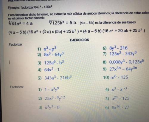 factorizacion de suma de cubos me pueden ayudar con la respuesta, necesito sólo la 8 y la 9 con pro