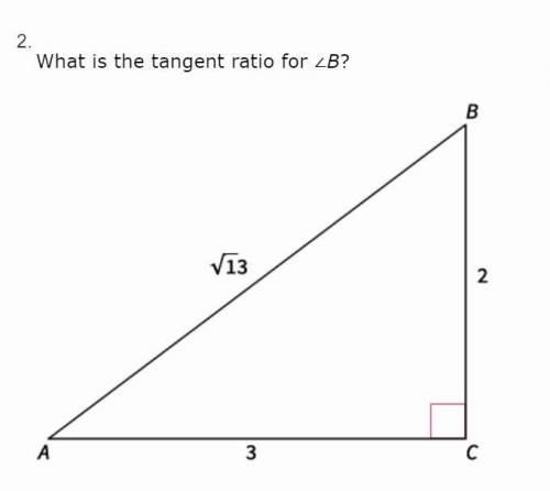 What is the tangent ratio for ∠B?