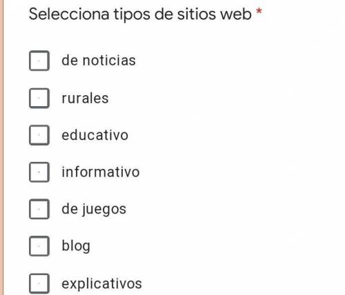 SELECCIONA TIPOS DE SITIOS WEB​
