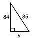 What is the length of leg y of the right triangle?

A 1B 9C 13D 26
