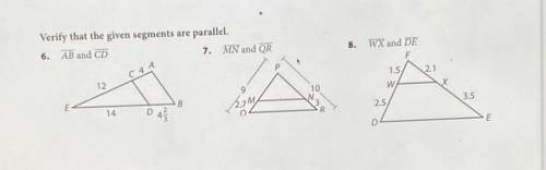 Verify that the given segments are parallel.​