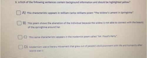 Let's analyze a paragraph about modernist poetry! In questions 8 and 9 you will be

able to associ