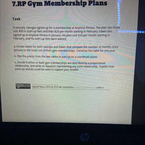 Task

In January, Georgia signed up for a membership at Anytime Fitness. The plan she chose
cost $