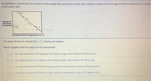 The McMillians noticed that the amount of natural gas they use at their house each month is related