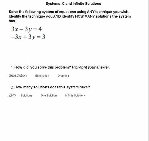 Solve the following system of equations using any technique (50 points)