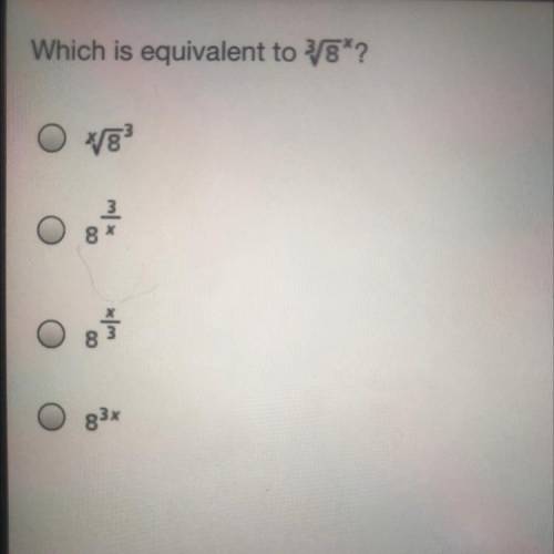 Which is equivalent to square root 8 to the third power
