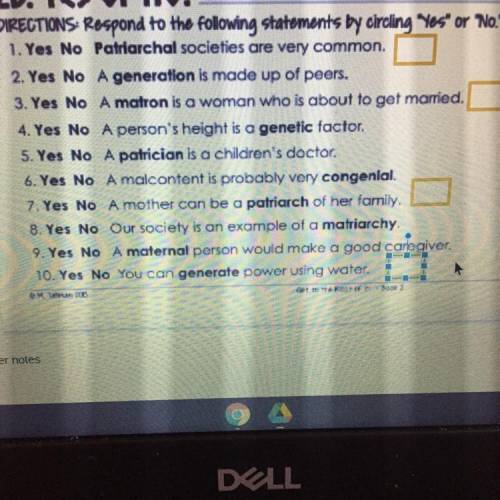 Someone tell me the answers because I really need help just say yes or no pls