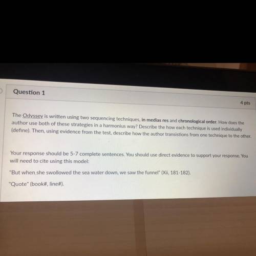 HELPPP !!!

The Odyssey is written using two sequencing techniques, in medias res and chronologica