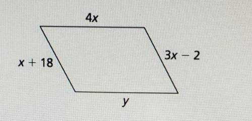 Help help help! I would like some help with this :)

given the quadrilateral is a parallelogram, w