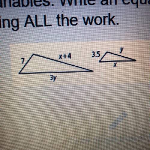 On this the teacher gives the answer I just need the work the answers are below.

X=12; y=8
Thanks