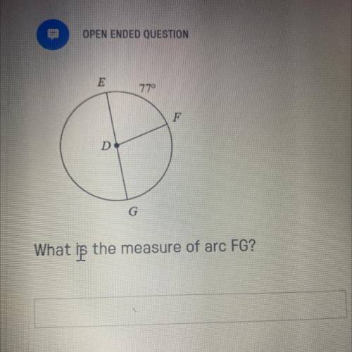 What is the measure of arc FG?
PLEASE HELP , i’ll make BRAINLIEST