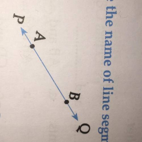 In the given figure write the name of line segment and line.